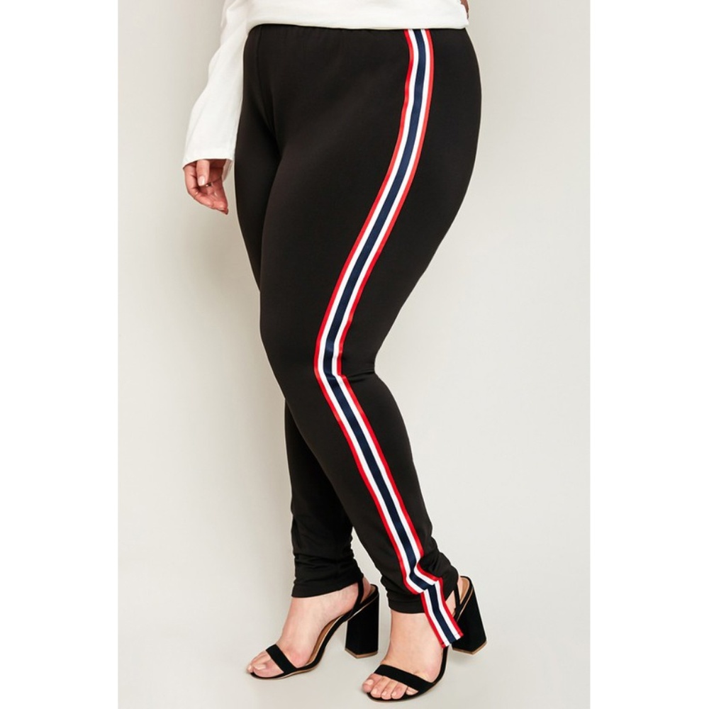 plus size striped black pant